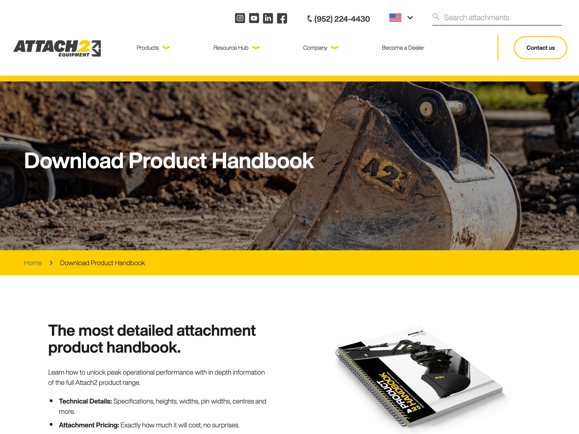 The Excavator Attachment Handbook — pricing, specifications and configuration for the full range.