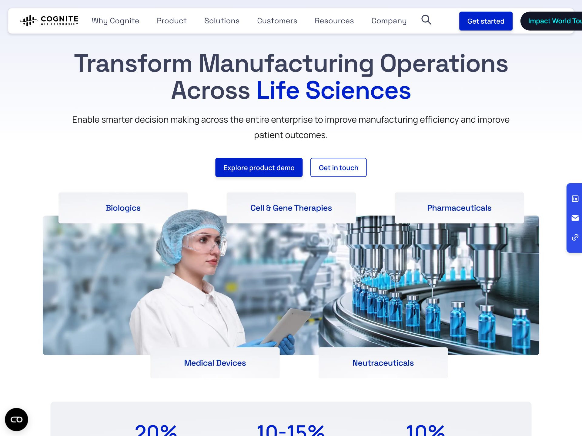 The Life Sciences industry page — the platform told for one sector.