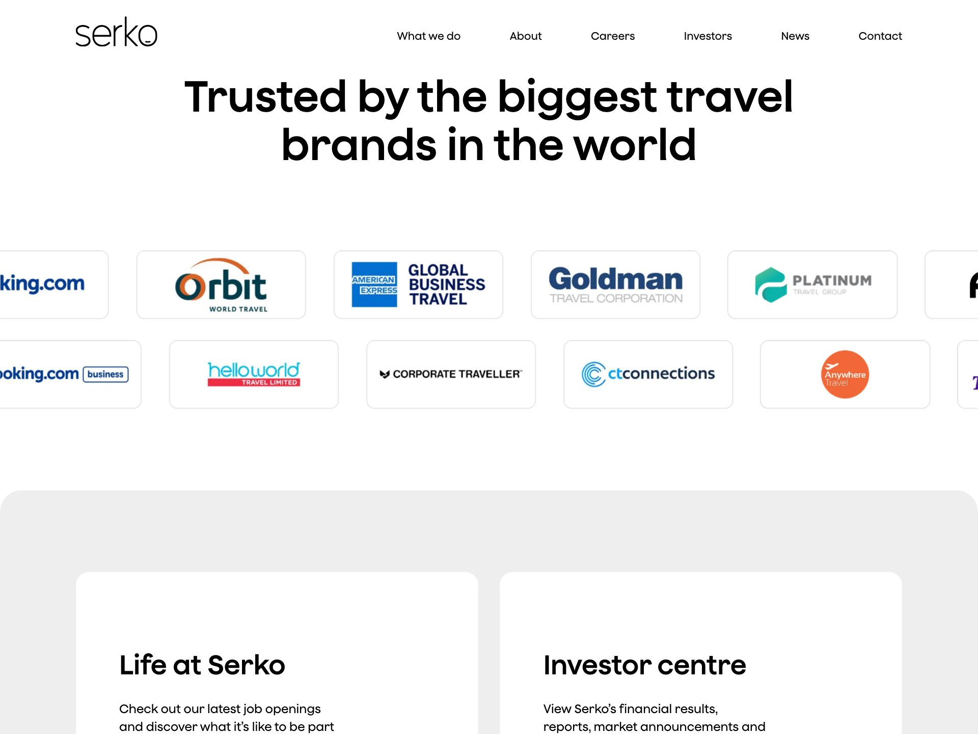 The travel brands Serko’s products reach the market through.